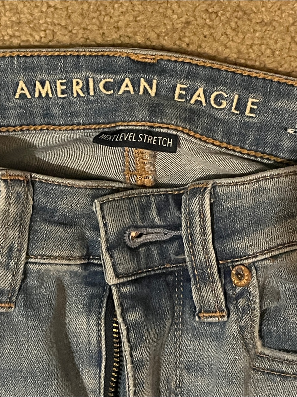 American Eagle Outfitters Light Blue Distressed Flare Jeans - Picture 2 of 2